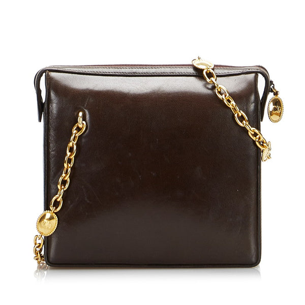 ディオール チェーン ショルダーバッグ ブラウン レザー レディース Dior 【中古】