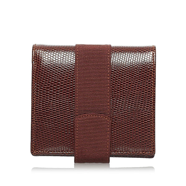 サルヴァトーレフェラガモ ヴァラリボン 二つ折り財布 223053 ブラウン レザー レディース Salvatore Ferragamo 【中古】