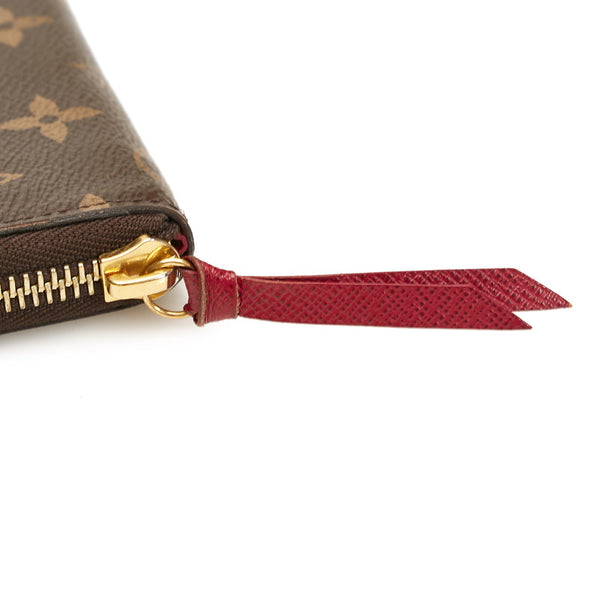 ルイ ヴィトン ポルトフォイユ クレマンス ラウンドファスナー 長財布 M60742 ブラウン フューシャ PVC レザー レディース LOUIS VUITTON 【中古】