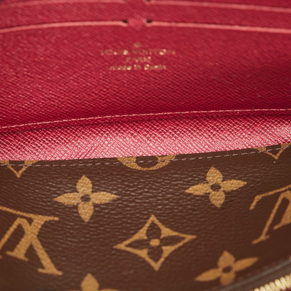 ルイ ヴィトン ポルトフォイユ クレマンス ラウンドファスナー 長財布 M60742 ブラウン フューシャ PVC レザー レディース LOUIS VUITTON 【中古】