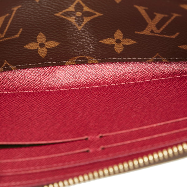 ルイ ヴィトン ポルトフォイユ クレマンス ラウンドファスナー 長財布 M60742 ブラウン フューシャ PVC レザー レディース LOUIS VUITTON 【中古】