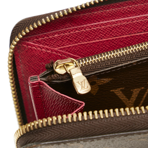 ルイ ヴィトン ポルトフォイユ クレマンス ラウンドファスナー 長財布 M60742 ブラウン フューシャ PVC レザー レディース LOUIS VUITTON 【中古】