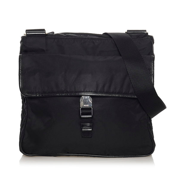 プラダ 斜め掛け ショルダーバッグ ブラック ナイロン レディース PRADA 【中古】