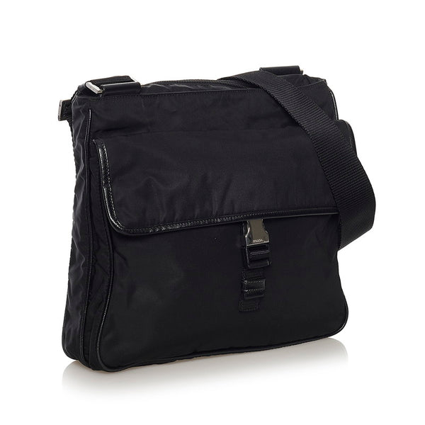 プラダ 斜め掛け ショルダーバッグ ブラック ナイロン レディース PRADA 【中古】