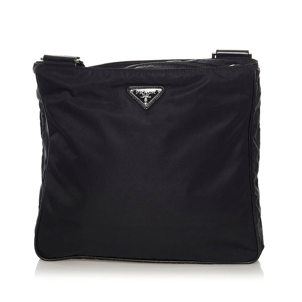 プラダ 斜め掛け ショルダーバッグ ブラック ナイロン レディース PRADA 【中古】