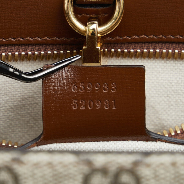 グッチ GGスモール トートバッグ ショルダーバッグ 2WAY 659983 ベージュ ブラウン PVC レザー レディース GUCCI 【中古】