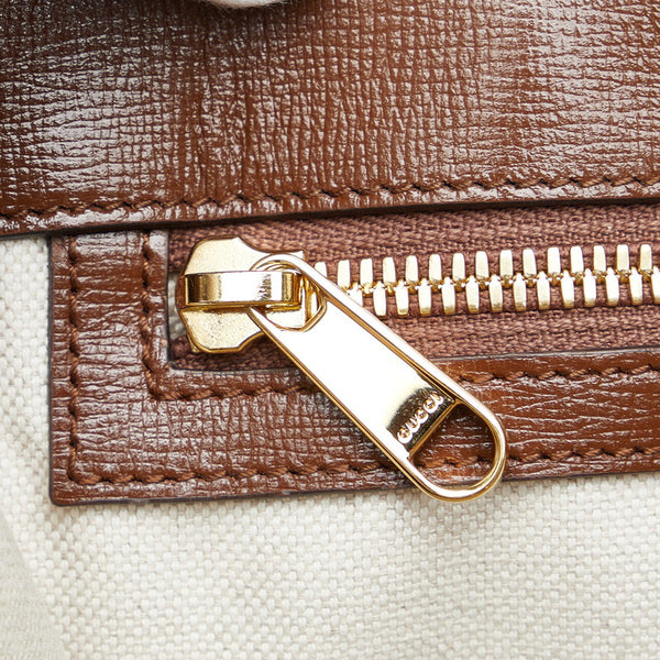 グッチ GGスモール トートバッグ ショルダーバッグ 2WAY 659983 ベージュ ブラウン PVC レザー レディース GUCCI 【中古】