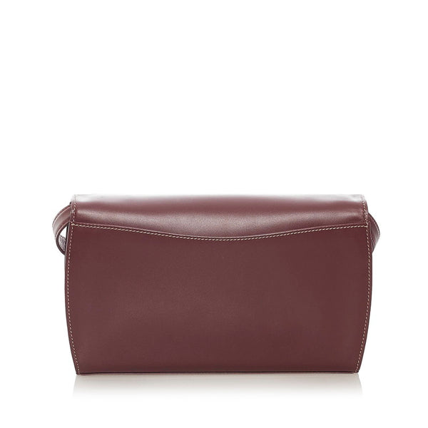 カルティエ マストライン 斜め掛け ショルダーバッグ ボルドー レザー レディース CARTIER 【中古】