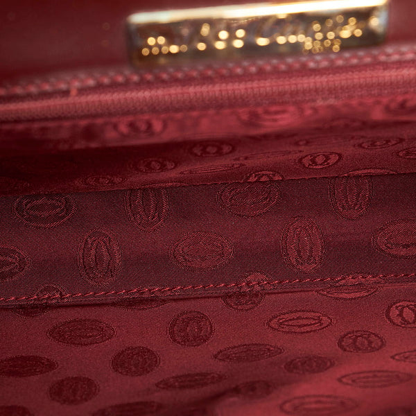 カルティエ マストライン 斜め掛け ショルダーバッグ ボルドー レザー レディース CARTIER 【中古】