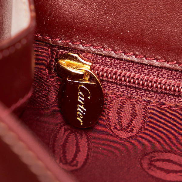 カルティエ マストライン 斜め掛け ショルダーバッグ ボルドー レザー レディース CARTIER 【中古】