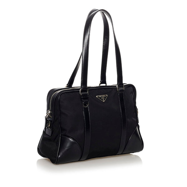プラダ テスート ハンドバッグ ショルダーバッグ 2WAY ブラック ナイロン レザー レディース PRADA 【中古】