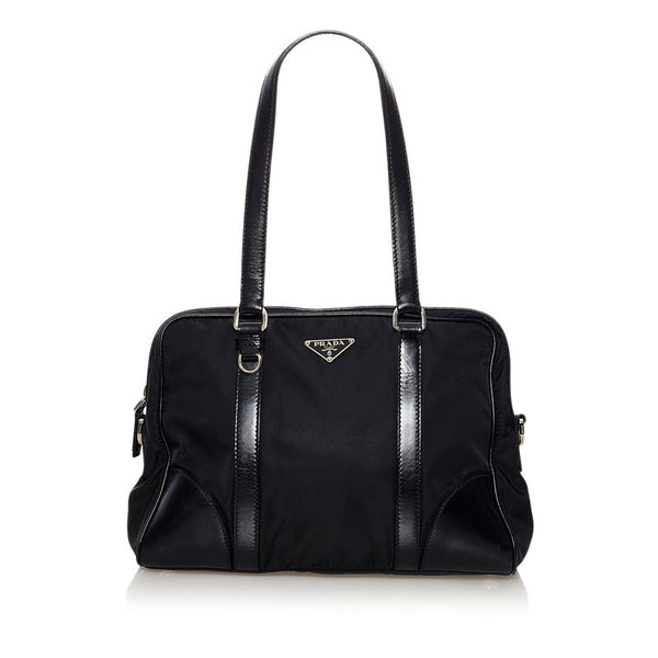 プラダ テスート ハンドバッグ ショルダーバッグ 2WAY ブラック ナイロン レザー レディース PRADA 【中古】