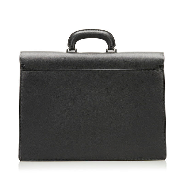バーバリー ビジネスバッグ ブリーフケース 書類バッグ ブラック レザー メンズ BURBERRY 【中古】