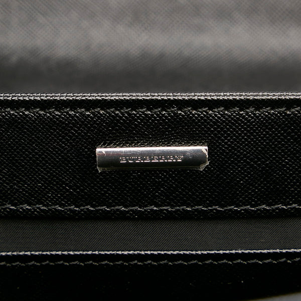 バーバリー ビジネスバッグ ブリーフケース 書類バッグ ブラック レザー メンズ BURBERRY 【中古】
