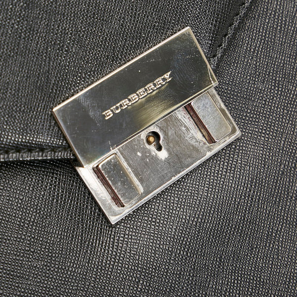 バーバリー ビジネスバッグ ブリーフケース 書類バッグ ブラック レザー メンズ BURBERRY 【中古】