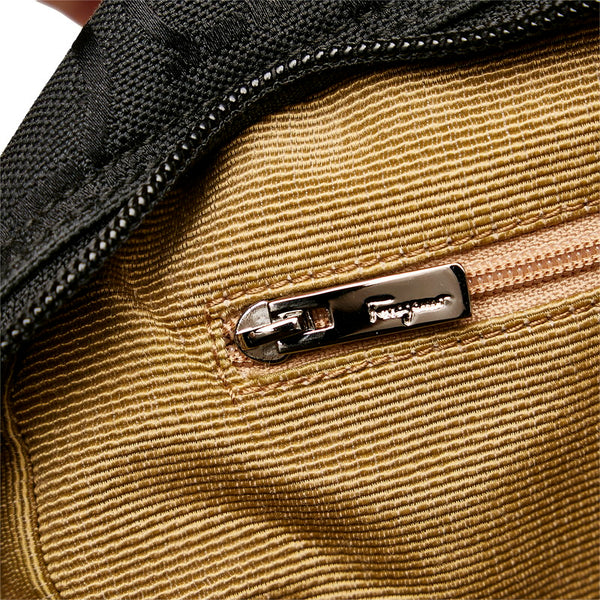 サルヴァトーレフェラガモ ガンチーニ ハンドバッグ AU-21 6917 ブラック キャンバス レザー レディース Salvatore Ferragamo 【中古】