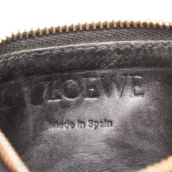ロエベ リピートアナグラム カードケース ブラック レザー レディース LOEWE 【中古】