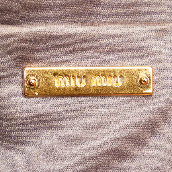 ミュウミュウ リボン ハンドバッグ ショルダーバッグ 2WAY ベージュ ピンク レザー レディース MIUMIU 【中古】