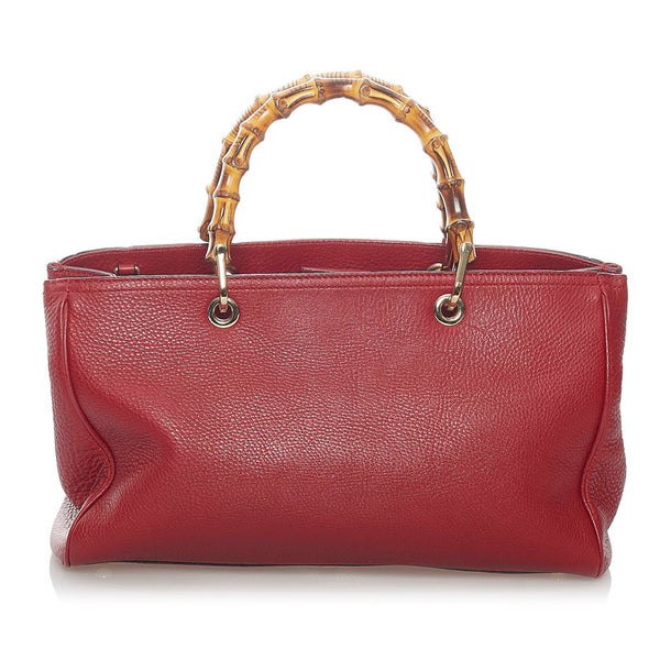 グッチ バンブー ハンドバッグ ショルダーバッグ 2way 323660 レッド レザー レディース GUCCI 【中古】