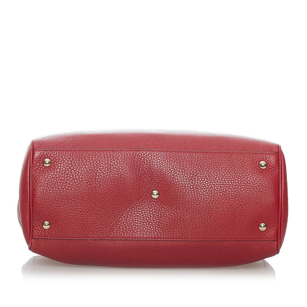 グッチ バンブー ハンドバッグ ショルダーバッグ 2way 323660 レッド レザー レディース GUCCI 【中古】