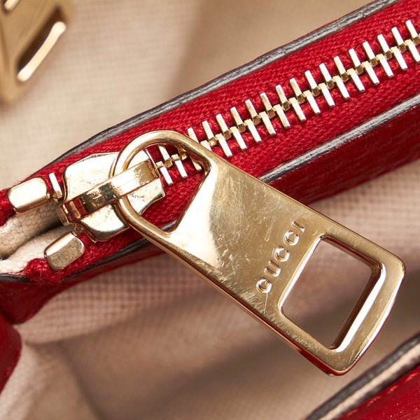 グッチ バンブー ハンドバッグ ショルダーバッグ 2way 323660 レッド レザー レディース GUCCI 【中古】