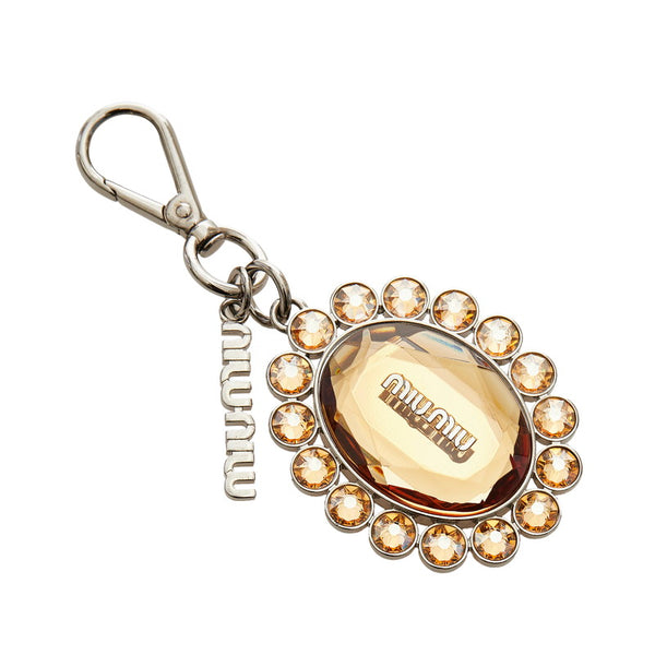 ミュウミュウ シルバー メタル ストーン チャーム レディース MIUMIU 【中古】