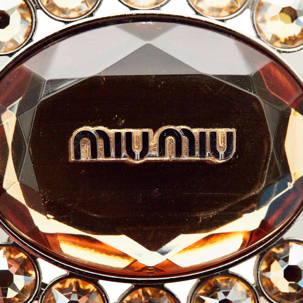 ミュウミュウ シルバー メタル ストーン チャーム レディース MIUMIU 【中古】