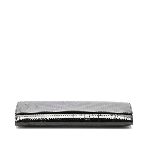 カルティエ ハッピーバースデー ブラック パテントレザー 長財布 レディース CARTIER 【中古】