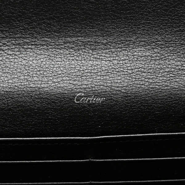 カルティエ ハッピーバースデー ブラック パテントレザー 長財布 レディース CARTIER 【中古】