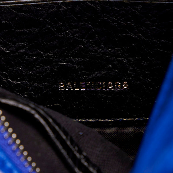 バレンシアガ バザールショッパー XXS ハンドバッグ ショルダーバッグ 2WAY 513988 ブルー レザー レディース BALENCIAGA 【中古】