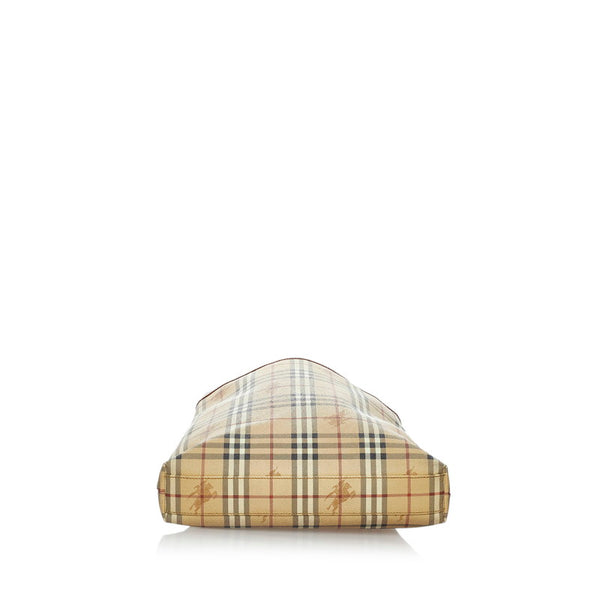 バーバリー ノバチェック シャドーホース ベージュ ブラウン PVC レザー トートバッグ レディース BURBERRY 【中古】