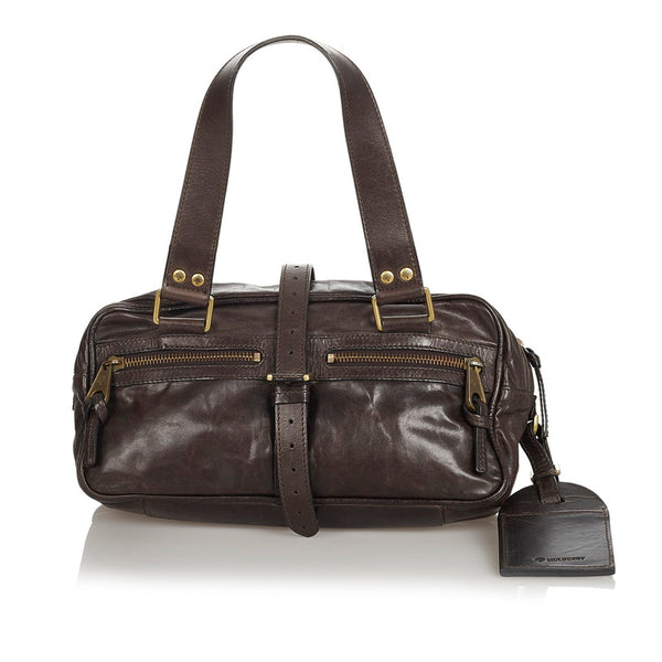 マルベリー ハンドバッグ ダークブラウン レザー レディース MULBERRY 【中古】