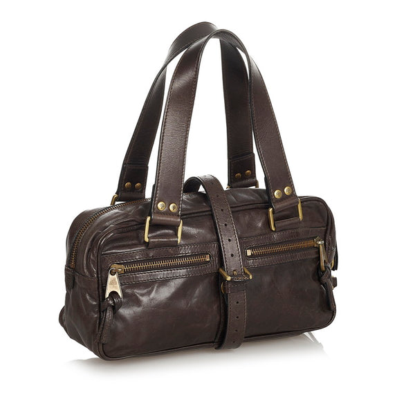 マルベリー ハンドバッグ ダークブラウン レザー レディース MULBERRY 【中古】