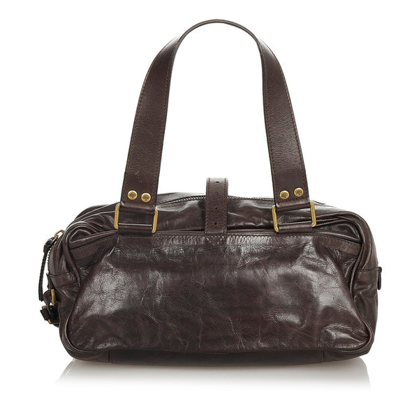 マルベリー ハンドバッグ ダークブラウン レザー レディース MULBERRY 【中古】
