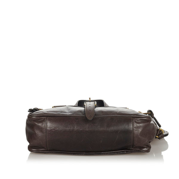 マルベリー ハンドバッグ ダークブラウン レザー レディース MULBERRY 【中古】