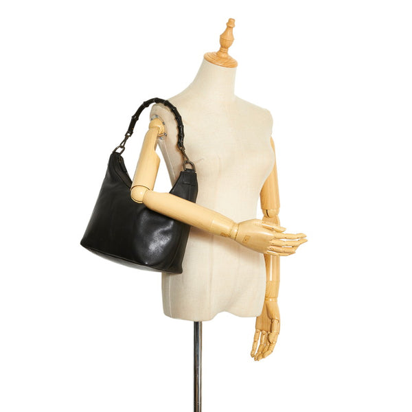 グッチ バンブー ワンショルダーバッグ ハンドバッグ 000 0531 ブラック レザー レディース GUCCI 【中古】