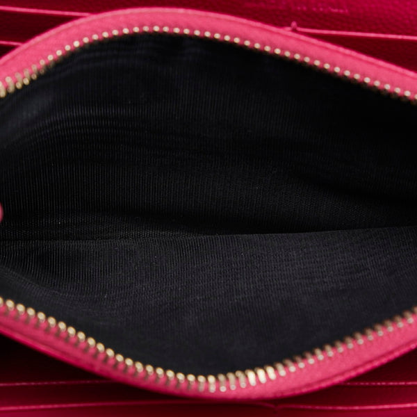 サンローラン モノグラム マテラッセ ラージ ロングウォレット 長財布 ピンク レザー レディース SAINT LAURENT 【中古】