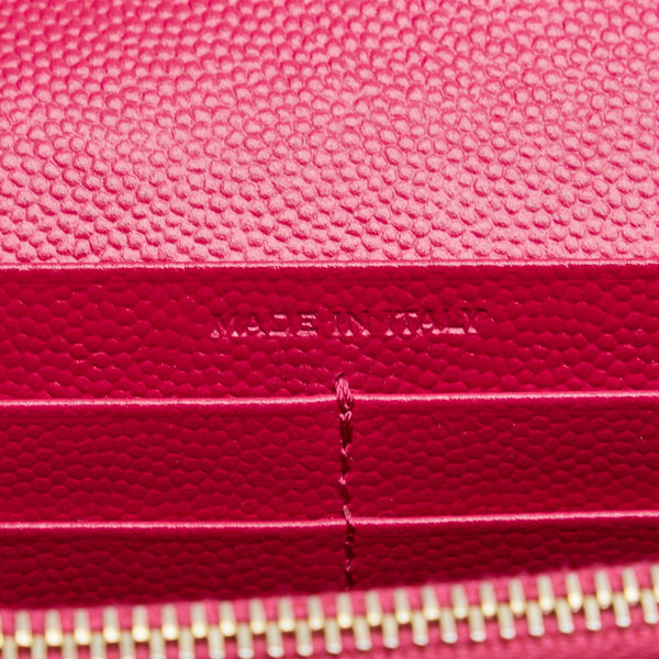 サンローラン モノグラム マテラッセ ラージ ロングウォレット 長財布 ピンク レザー レディース SAINT LAURENT 【中古】