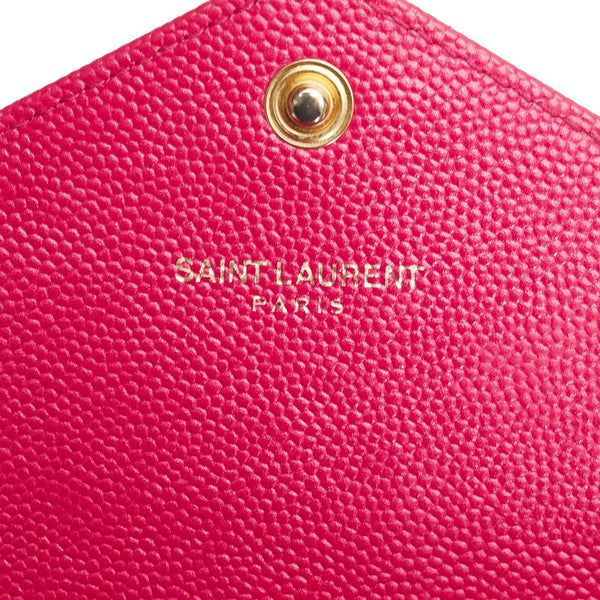 サンローラン モノグラム マテラッセ ラージ ロングウォレット 長財布 ピンク レザー レディース SAINT LAURENT 【中古】