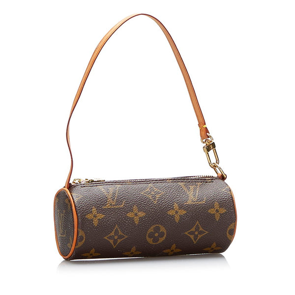 ルイ ヴィトン モノグラム パピヨン 付属 ハンドバッグ アクセサリーポーチ ブラウン PVC レザー レディース LOUIS VUITTON 【中古】