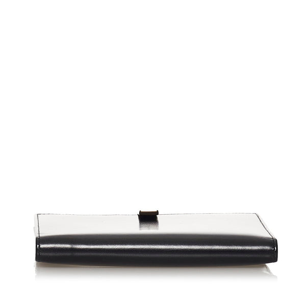 プラダ 二つ折り財布 M703 ブラック レザー レディース PRADA 【中古】
