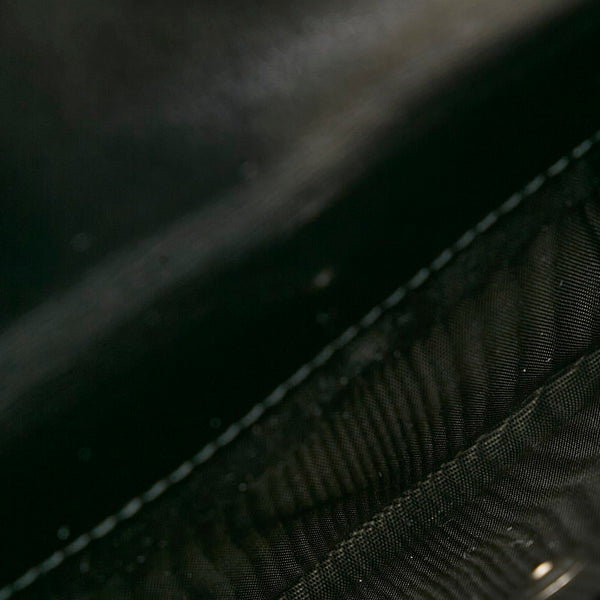 プラダ 二つ折り財布 M703 ブラック レザー レディース PRADA 【中古】