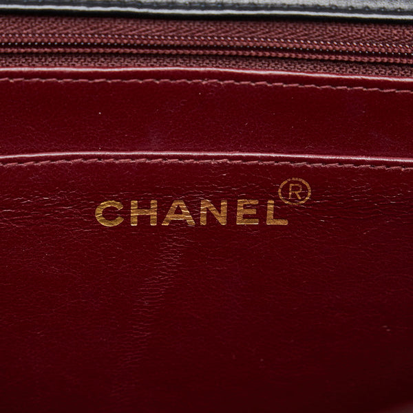 シャネル デカマトラッセ33 ココマーク シングルフラップ チェーン ショルダーバッグ ブラック ラムスキン レディース CHANEL 【中古】