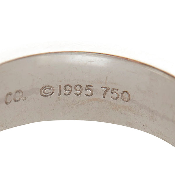 ティファニー K18WG ホワイトゴールド アトラス 3Pダイヤ リング 指輪 レディース TIFFANY&Co. 14号 【中古】