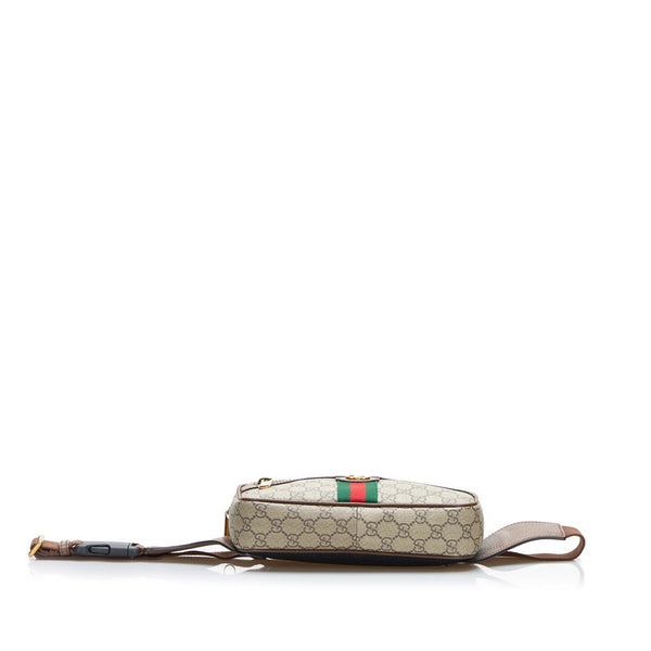 グッチ GGスプリーム シェリーライン オフディアGG ダブルG ボディバッグ ウエストバッグ ショルダーバッグ 574796 ベージュ PVC レザー レディース GUCCI 【中古】