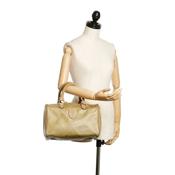 サンローラン ミニボストン ベージュ PVC レザー レディース SAINT LAURENT 【中古】