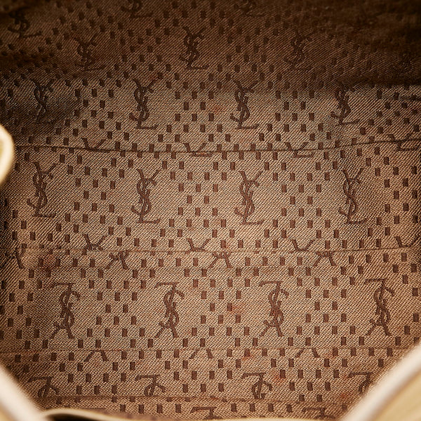 サンローラン ミニボストン ベージュ PVC レザー レディース SAINT LAURENT 【中古】