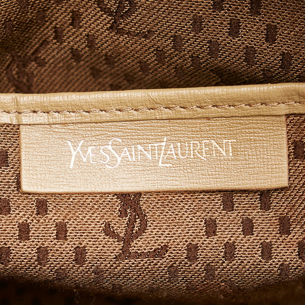 サンローラン ミニボストン ベージュ PVC レザー レディース SAINT LAURENT 【中古】