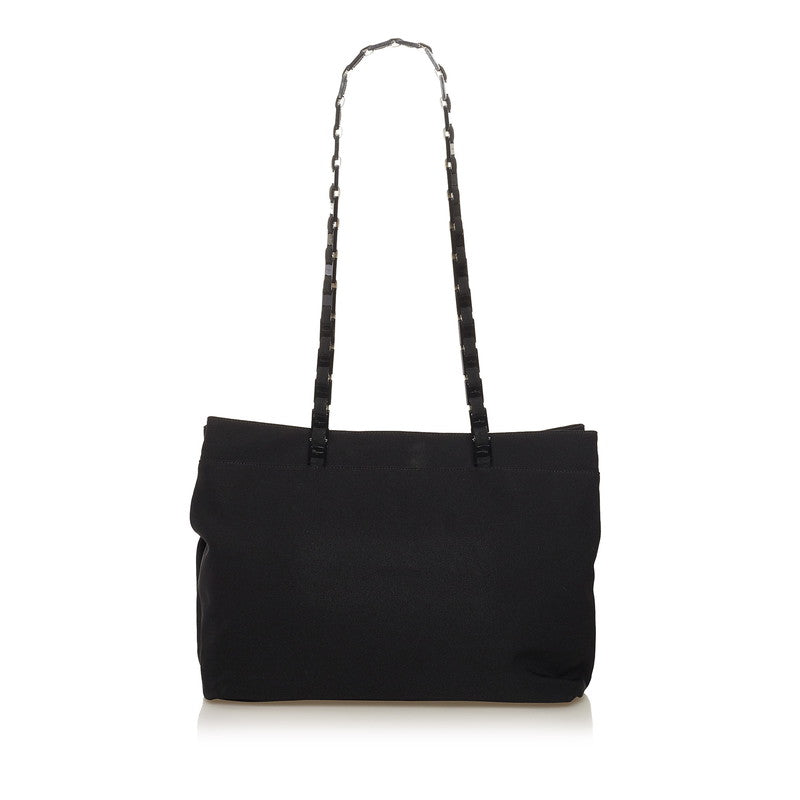 サルヴァトーレフェラガモ チェーン ショルダーバッグ AU-21 8803 ブラック ナイロン レディース Salvatore Ferragamo 【中古】