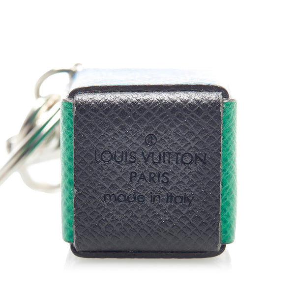 ルイ ヴィトン キューブアイス キーホルダー キーリング バッグチャーム M68025 マルチカラー シルバー レザー メタル レディース LOUIS VUITTON 【中古】